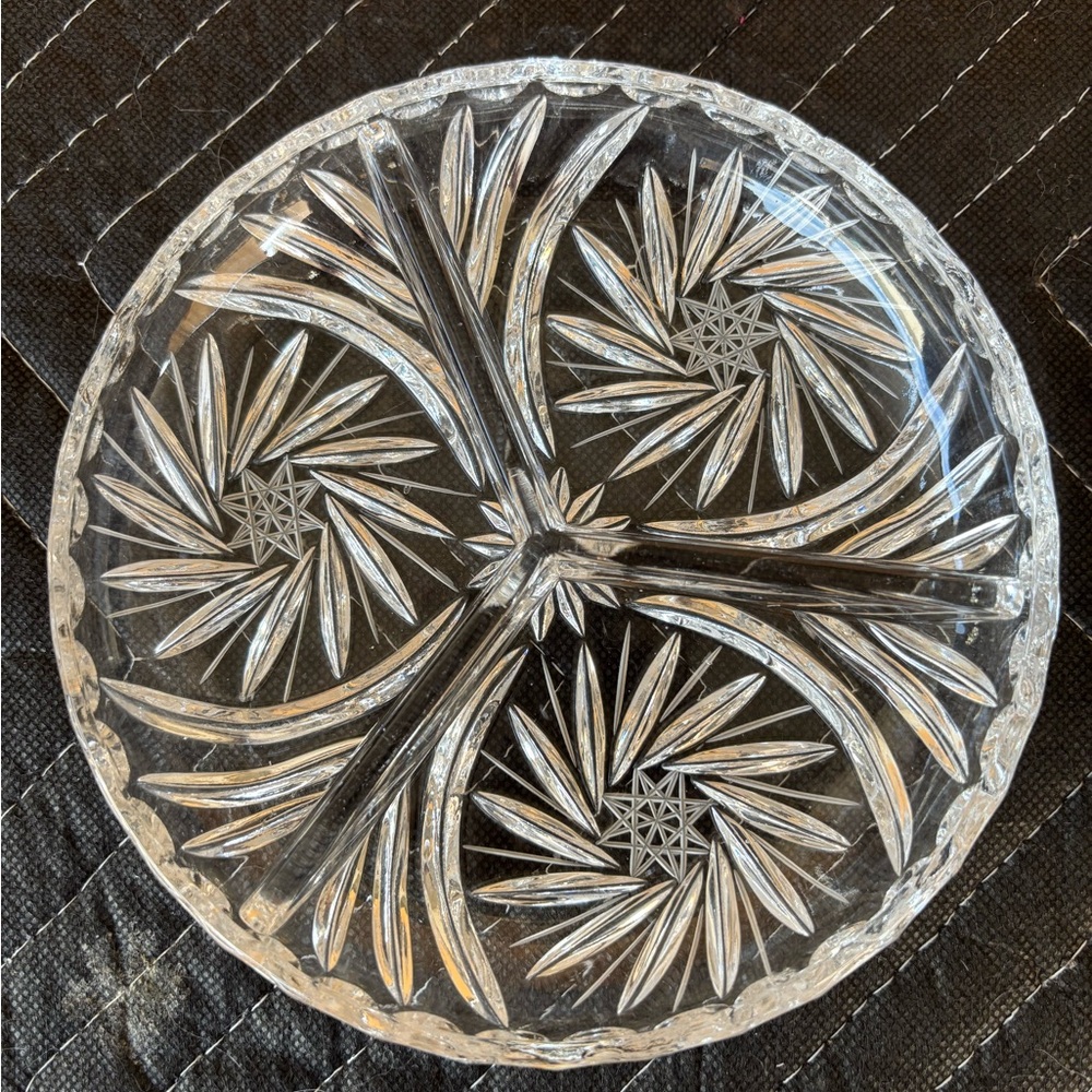 Elegant Crystal Cut Glass Plate